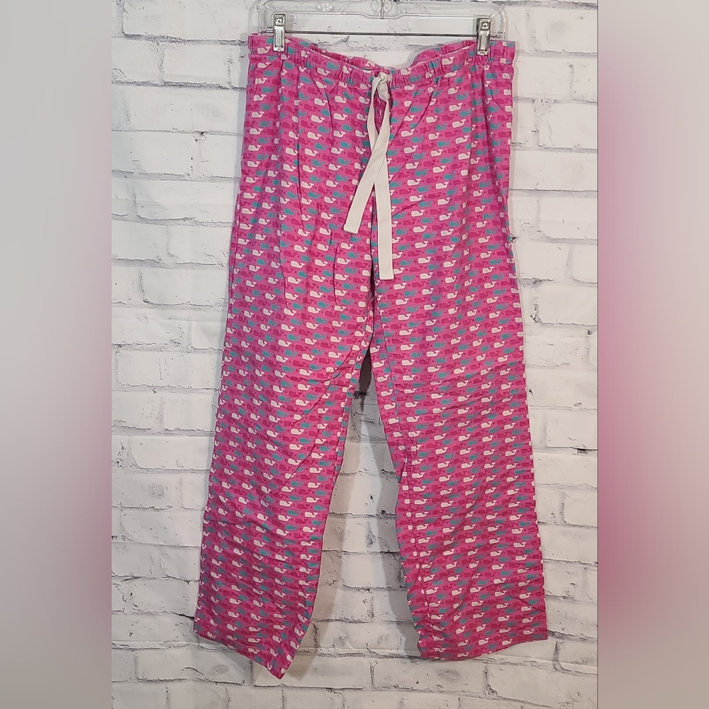 Vineyard Vines Pink Whale Flannel Pajama Pants Small